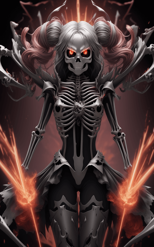 AI generated: explosive breathtaking qt-kt skeleton lord anime metallic finish breathtaking uhd 16k visuals --chao...