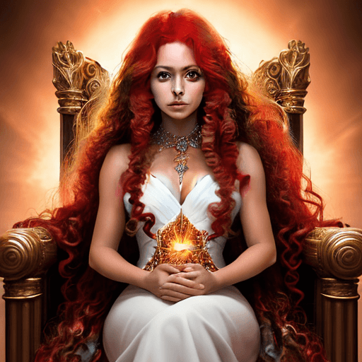 AI generated: ((Close-up portrait)), (RAW Photo), Stunning portrait of the beautiful Queen of the Cosmos, with sun...