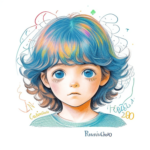 AI generated: un nombre de "PSICOLOGA INFANTIL" escrito con crayones de colores, inspirado en Randolph Caldecott, ...