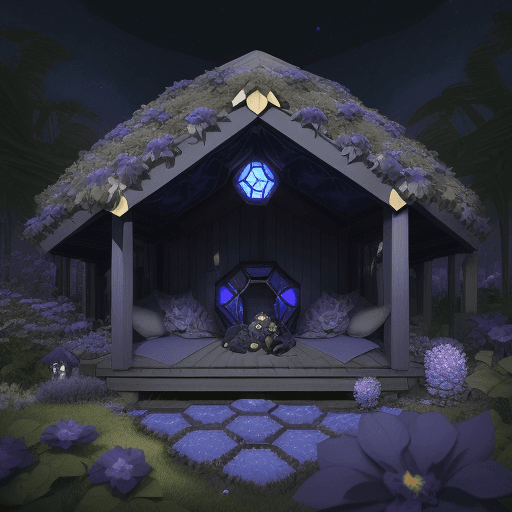 AI generated: A comfortable and tranquil night view, dominated by soft dark blue and purple tones, conveys the tra...