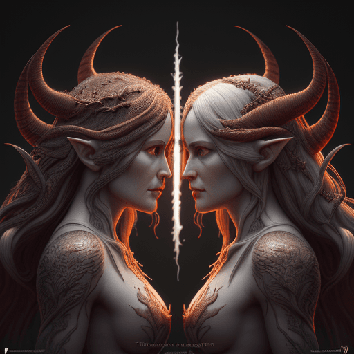 AI generated: Adam and Eve, satan, 2 trees, 1 dragon, intricate artwork . octane render, trending on artstation,t ...