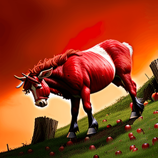 AI generated: where apples thunder the earth with red hooves. & I am your son
