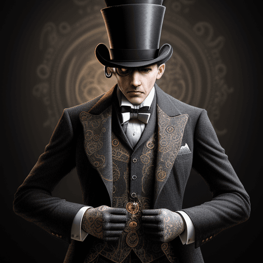 AI generated: An octopus in a suit with top hat and pistols in his tentacles hdr,(intricate details, hyperdetailed...