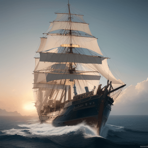 AI generated: anime,girl,Photo of a ultra realistic sailing ship, dramatic light, pale sunrise, cinematic lighting...