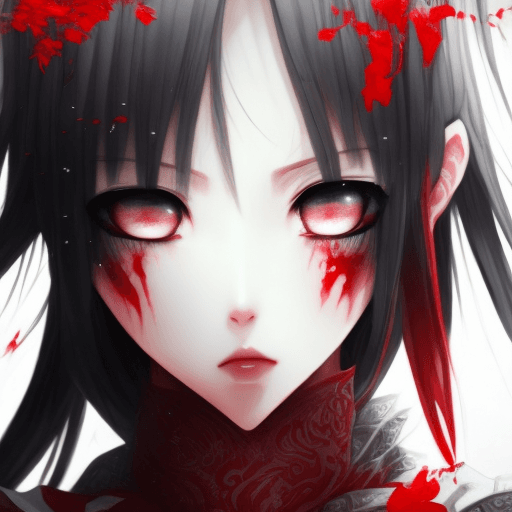 AI generated: painting, fantasy, japan, anime, in the style of realistic hyper-detailed rendering, dark white and ...
