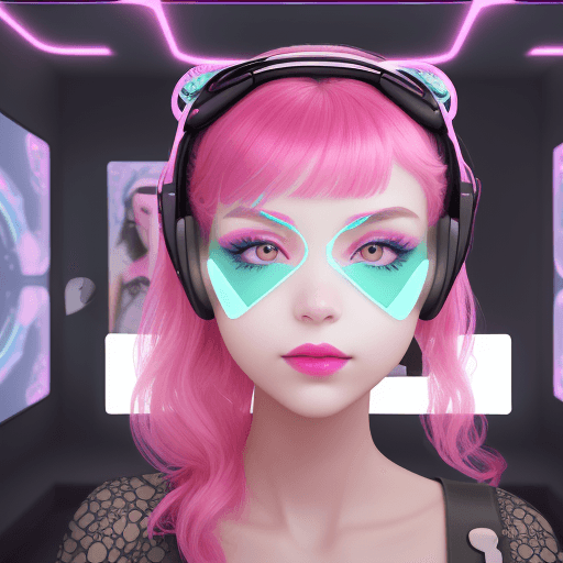 AI generated: From A GIRL point of view, Crete an image of what we can see inside the Apple vision pro AR headset,...