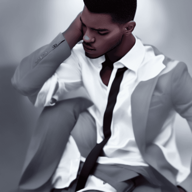 AI generated: professionnal and ultra realistic portrait of a gorgeous black young man with bruns short hairs, who...