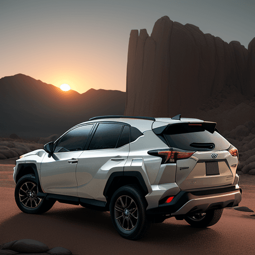 AI generated: Photo of a ultra realistic toyota rav4 de 2021, dramatic light, pale sunrise, cinematic lighting, ba...