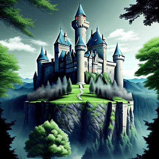 AI generated: This should be a background with a large castle, an echo, and trees.
