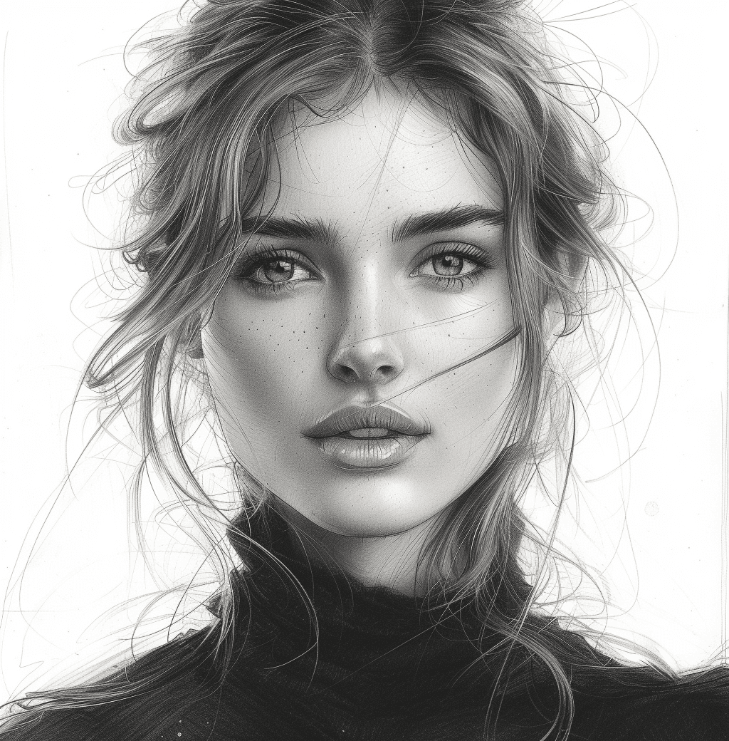 AI generated: portrait of a girl, in the style of hyper-detailed illustrations, dynamic sketching --ar 116:117 --s...