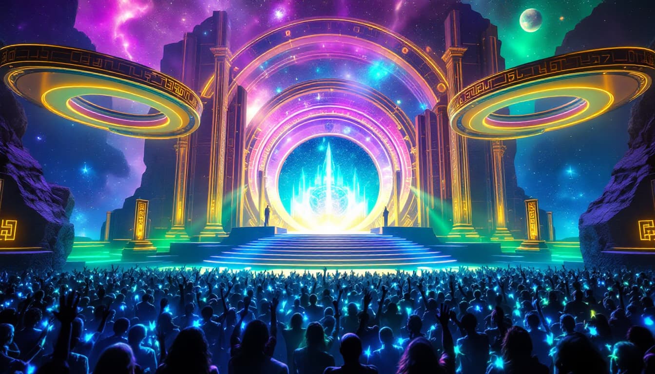 AI generated: Wide Shot – The Stage in the Cosmic Abyss (Epic Wide Shot, Deep Depth of Field)
The concert stage ho...