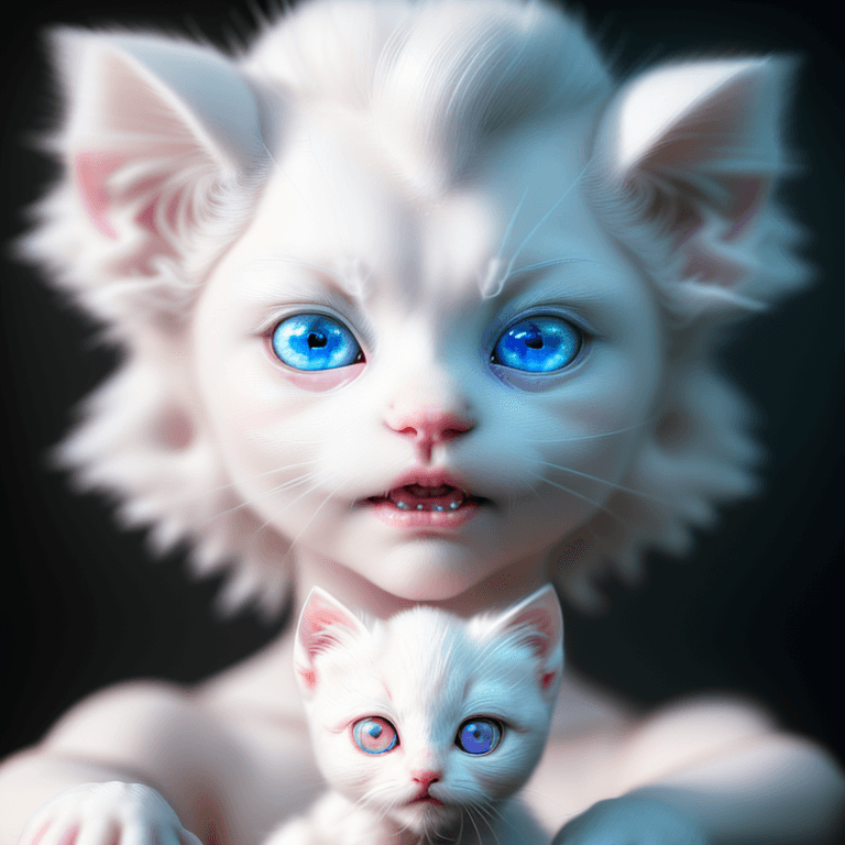 AI generated: (hyperrealism : 1. 4), (award winning: 1. 4) (masterpiece photo: 1. 4) BREAK 
a very cute white albi...