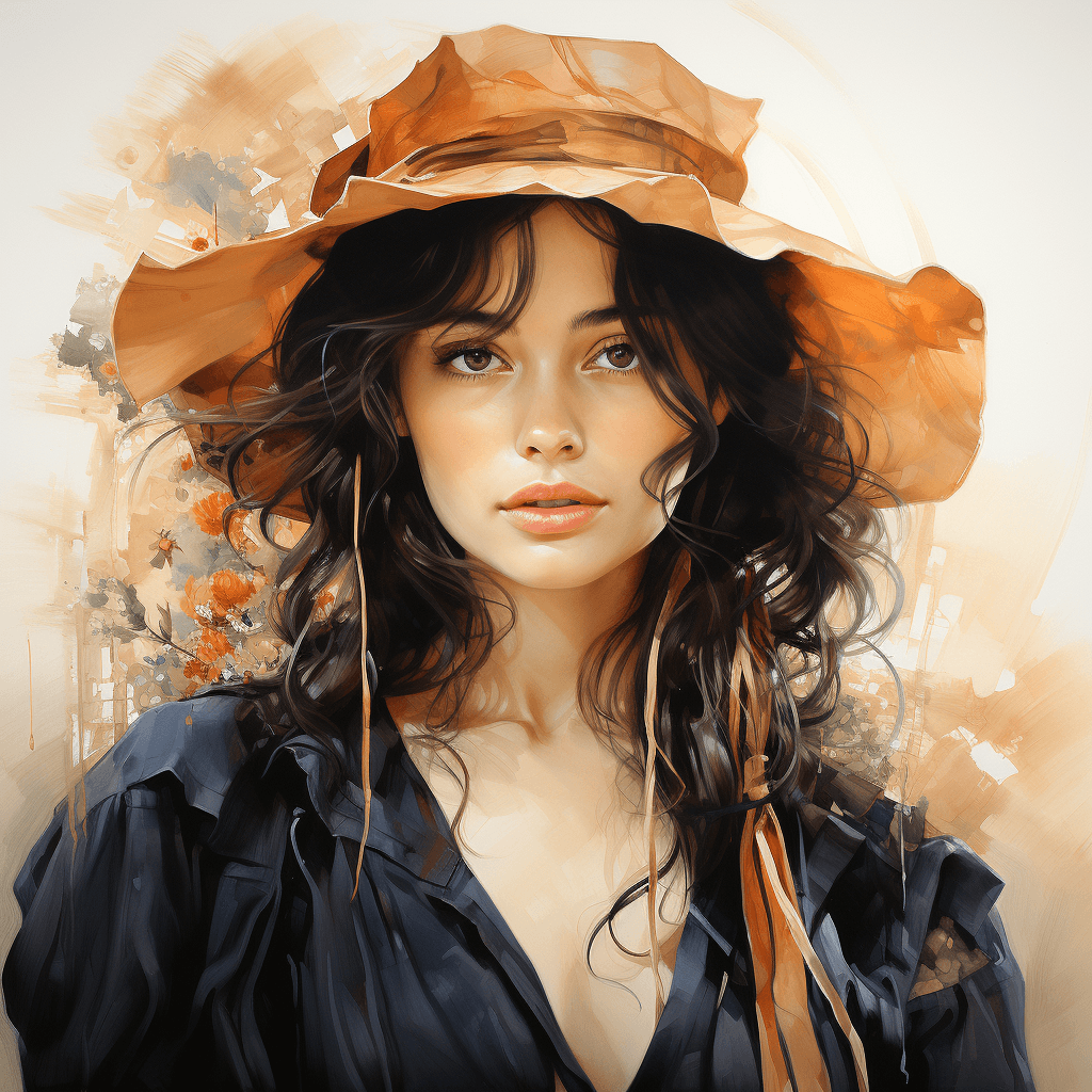 AI generated: a stunning watercolor painting on canvas of a beautiful woman, in the style of Paul Cézanne :: 4 Aix...