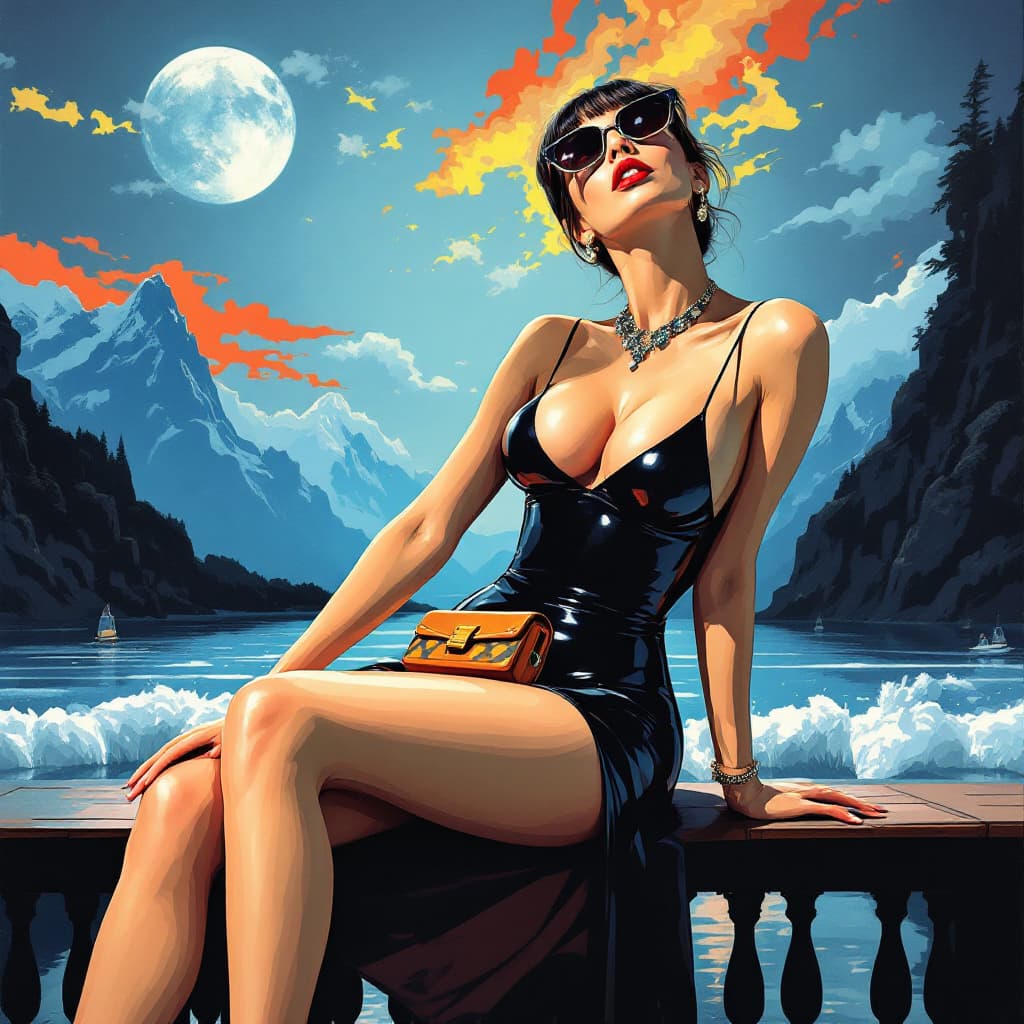 AI generated: illustration reflecting new pop art mixed with art deco art, realism style illustration stylize 750....