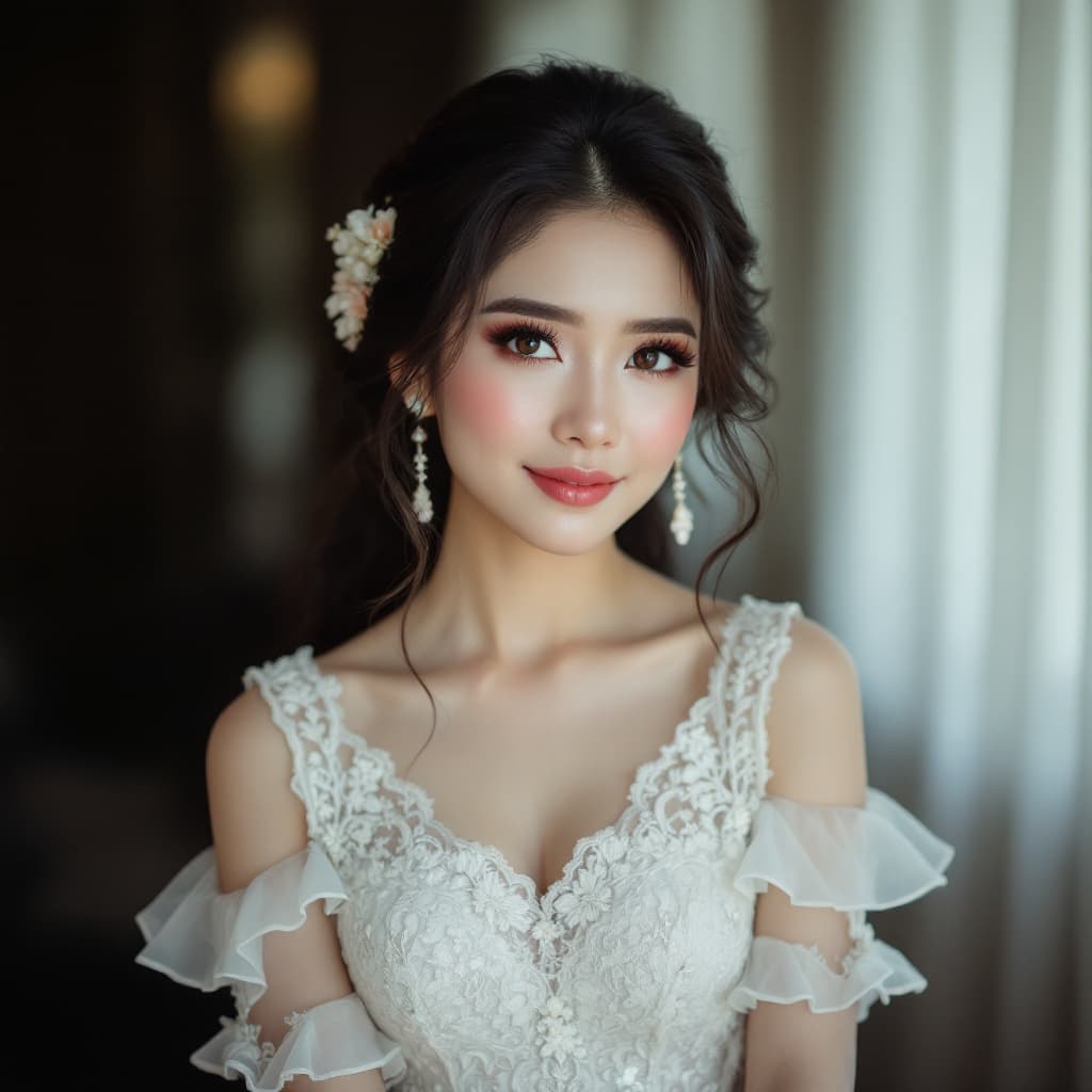 AI generated: Make  indonesian woman in a white dress