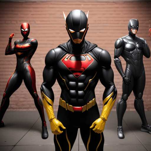 AI generated: WE ARE SEEING A black MALe IN A REDHOOD type of helmet FROM DC COMICS with a silver visor and in a R...