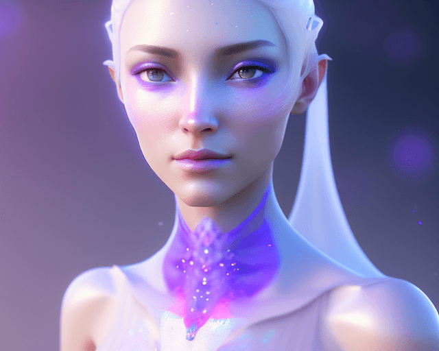 AI generated: ethereal and clean female character Unreal Engine 5, pristine face glass-like face skin quality, rad...