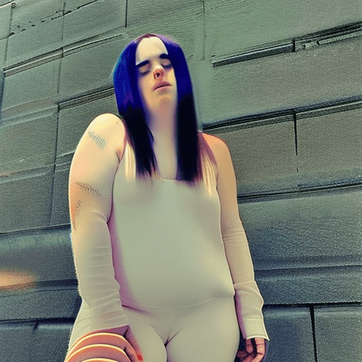 AI generated: Billie Eilish nude, full body, chubby, big boobs, nude