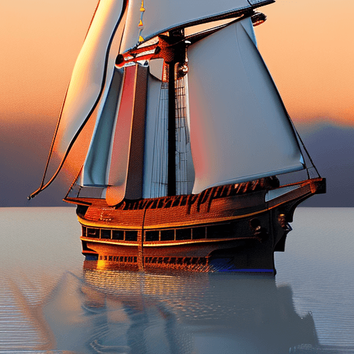 AI generated: Photo of a ultra realistic sailing ship, dramatic light, pale sunrise, cinematic lighting, battered,...