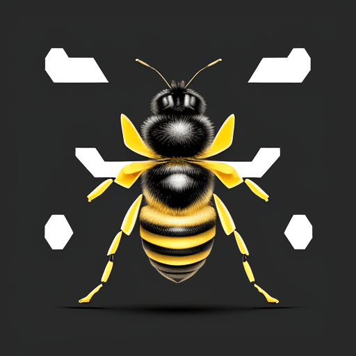 AI generated: bee image, labotarorio, modern, versatile, unique, eye-catching and creative, 4k, business model, id...