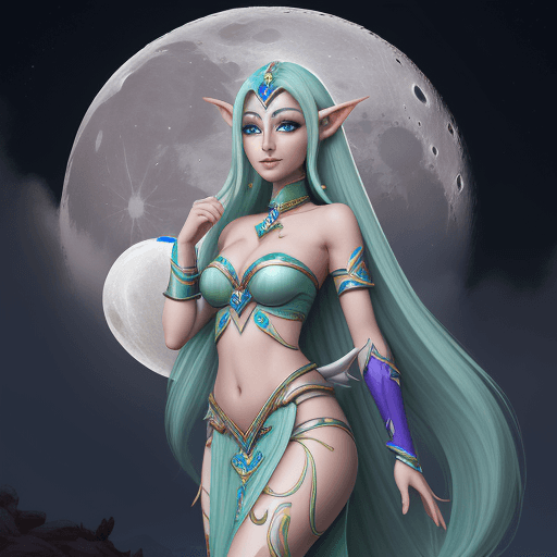 AI generated: henoheno-moheji, moon elf, 4k
