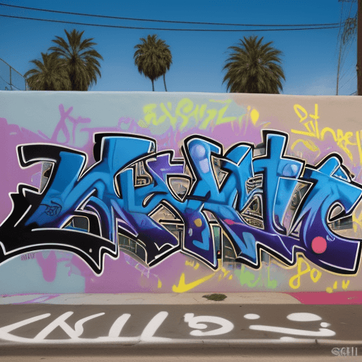 AI generated: Graffiti Los Angeles, street art that says "BioBill", urban graffiti --v 6.0