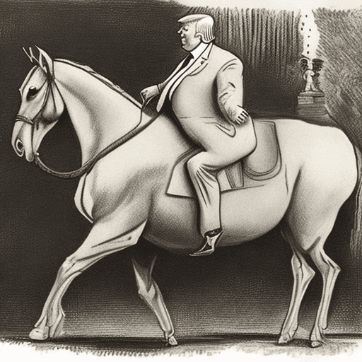 AI generated: donald trump riding naked a horse