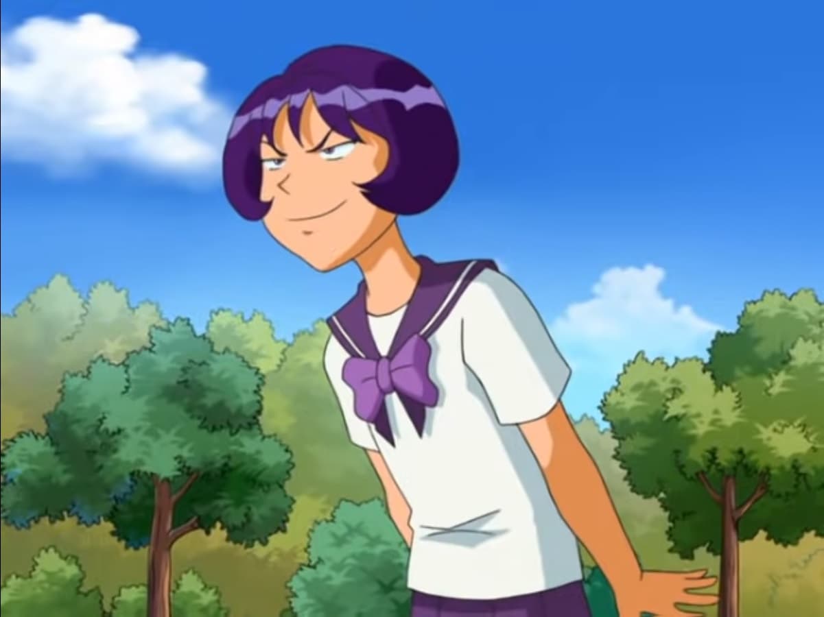 AI generated: score_8_up, score_7_up, source_anime, 1woman, older teenager, solo, Madison, short hair, purple eyes...