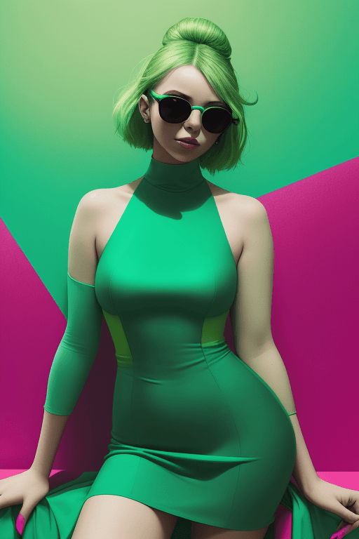 AI generated: The photograph depicts a woman wearing a beautiful green dress. It appears to be an album cover and ...