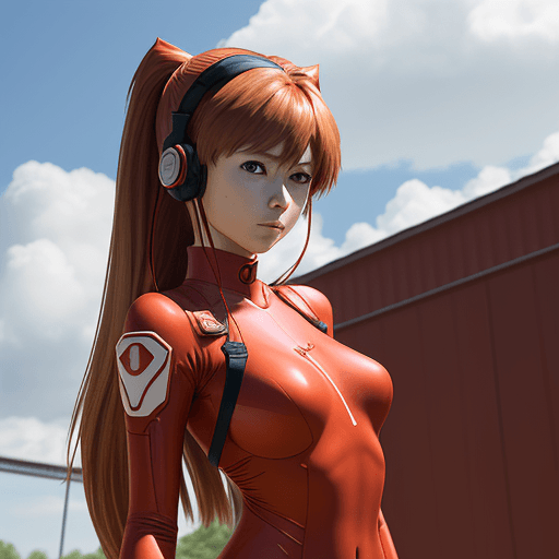 AI generated: ((masterpiece,best quality, detailed)), outdoor,wind_lift, souryuu asuka langley, interface headset,...