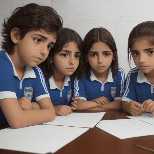 AI generated: preadolescentes trabajando en equipo y amigablemente