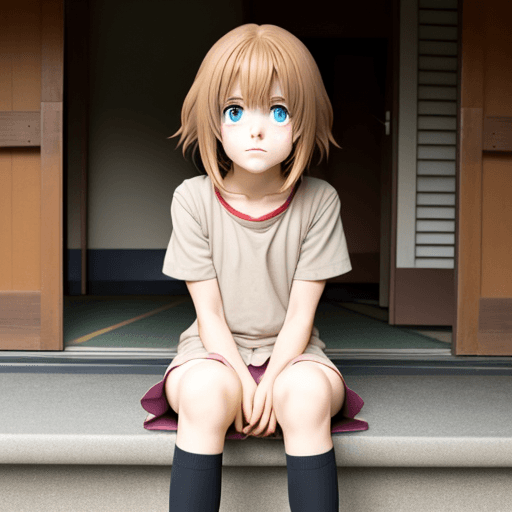 AI generated: Anime, girl sitting om face, 1boy