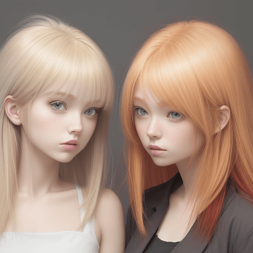 AI generated: Blonde hair girl, red hair girl, gray hair girl