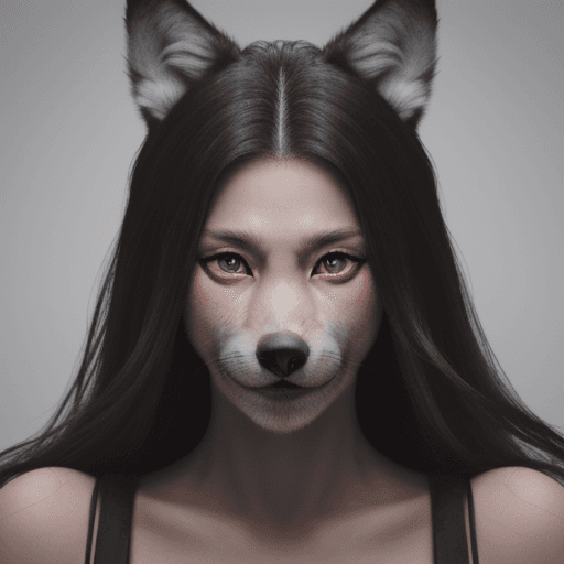 AI generated: human with wolf face, with 2 ears, and 4 arms