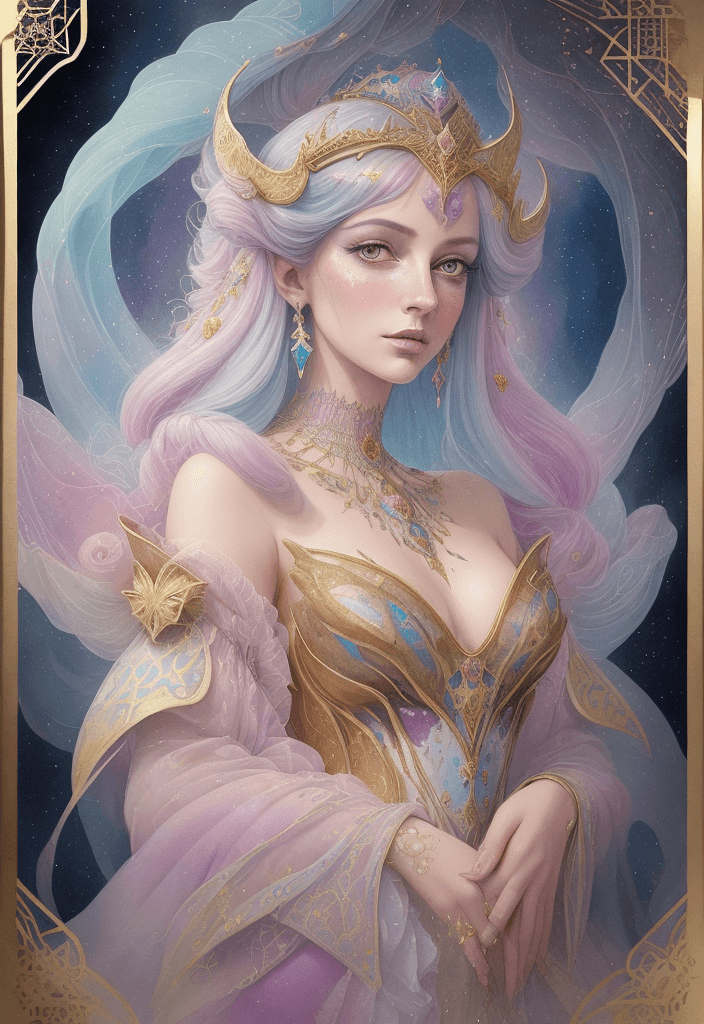 AI generated: A watercolor illustration of a Masterpiece close-up illustration of her highness the Intergalactic p...