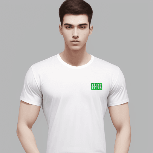 AI generated: white high quality, slim fit, white t-shirt, a little big, excel printed logo on the chest, animated