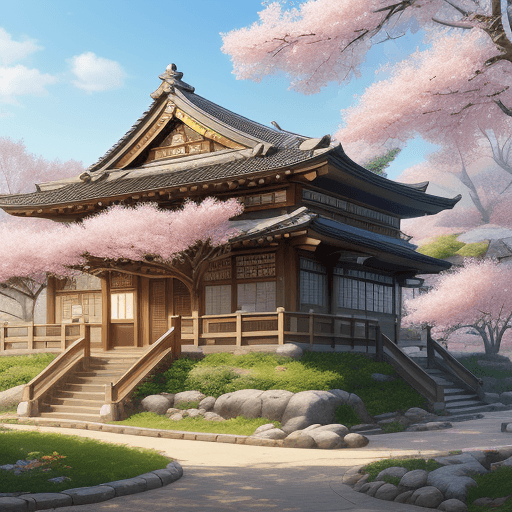 AI generated: School, warm spring season, front view, popularity of Art Station, 4k, patent art, concentration, ex...