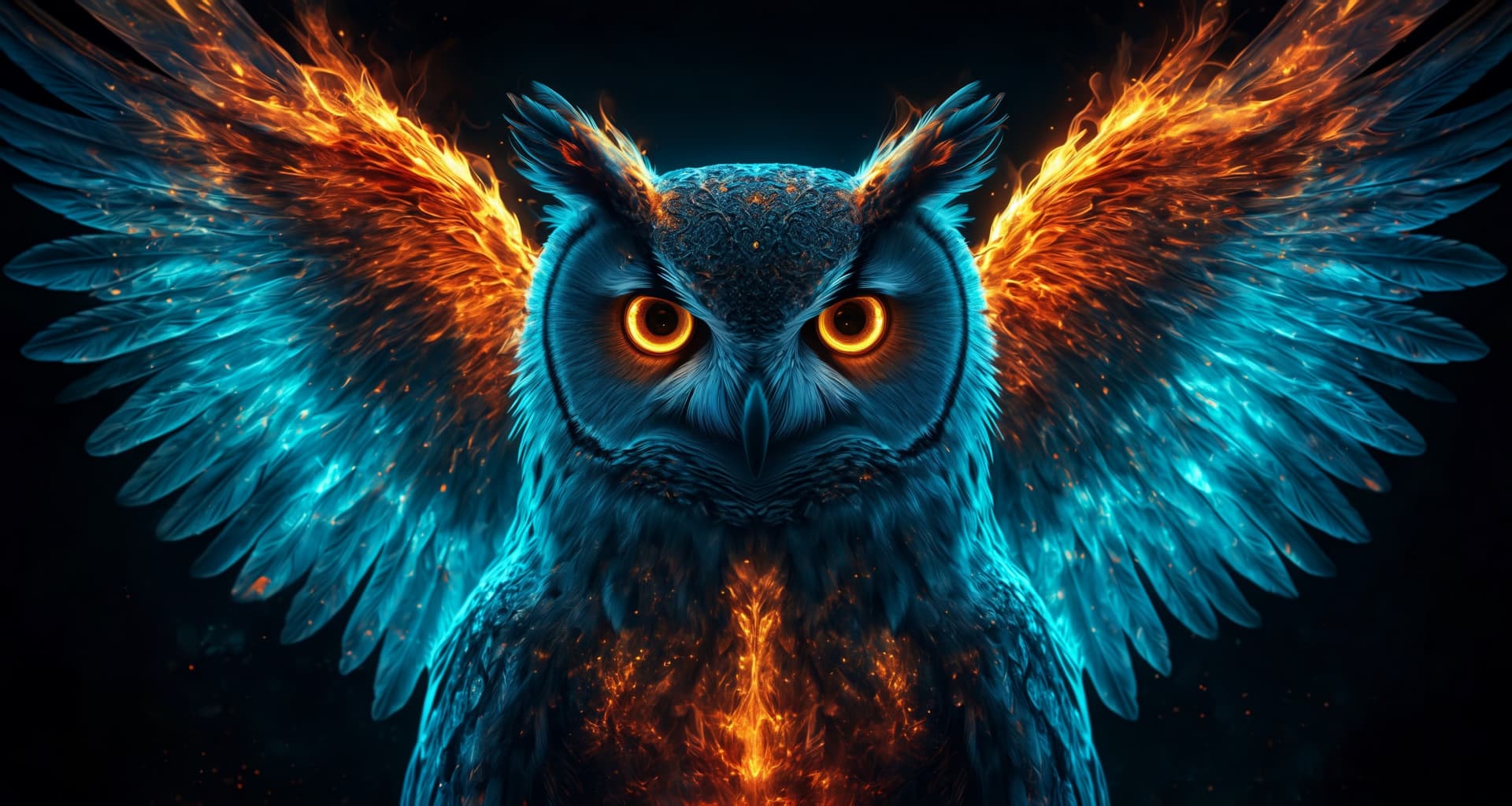 AI generated: magic realism  masterpiece , x ray  animal totem, translucent  owl , glowing , luminism ,bioluminesc...