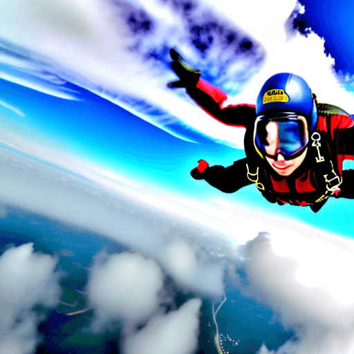 AI generated: Skydiver falling through the clouds