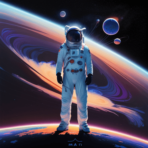 AI generated: jonah m art design, in the style of space art, crisp neo-pop illustrations, nature painter, smokey b...
