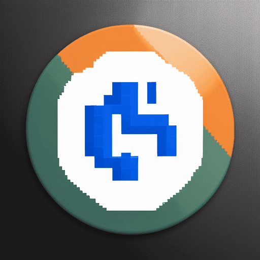 AI generated: A circular logo From the letters P and R, pixel art