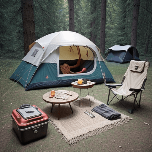 AI generated: knolling 1960s style camping wear, photoreal --s 750