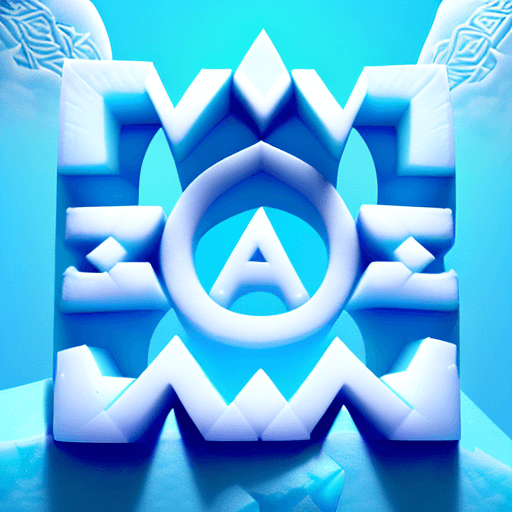 AI generated: A slogan 'Tepid Nirvana'. These letters are crafted in intricately carved ice blocks, their color ra...