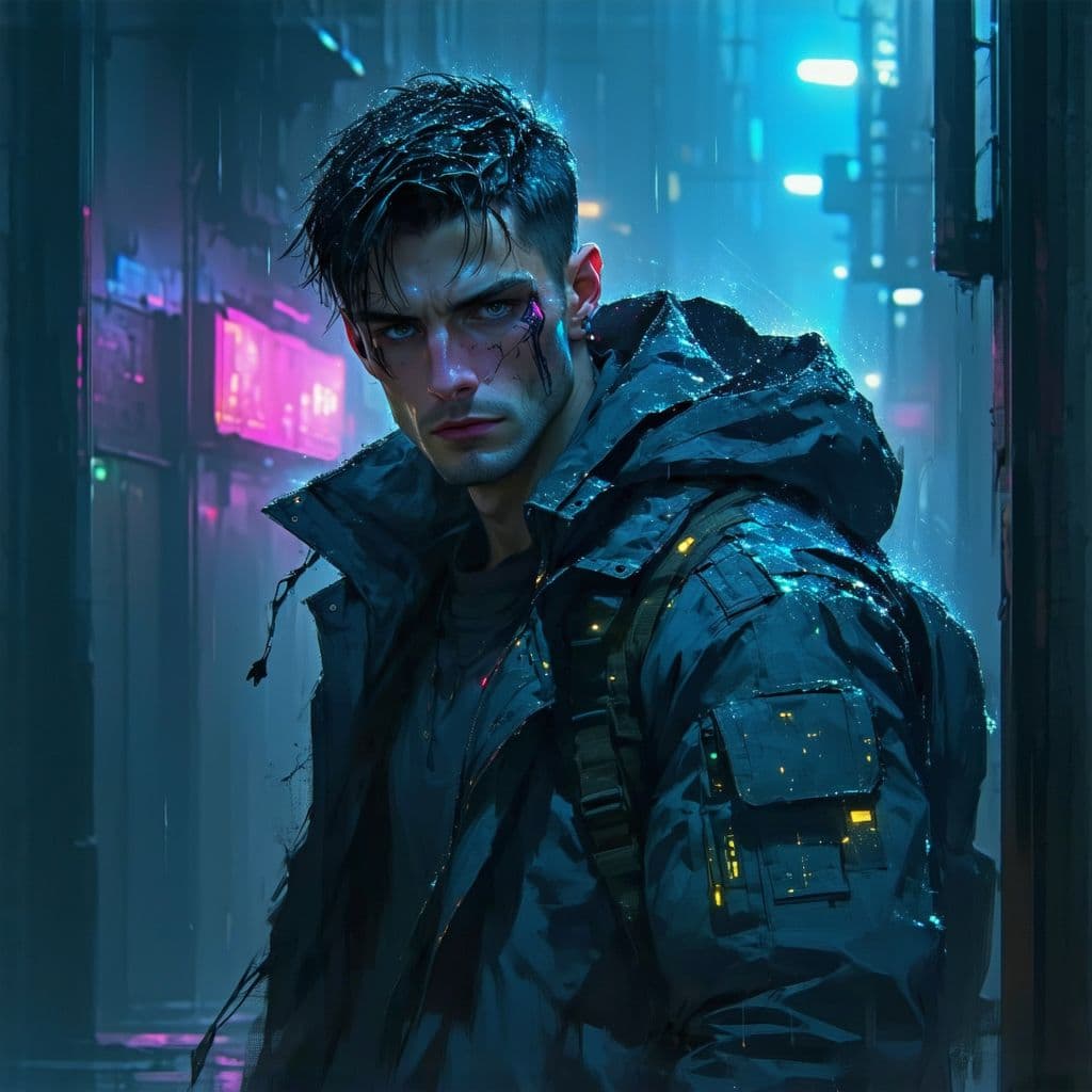 AI generated: (Cyberpunk, futuristic, dystopian cityscape, high detail, cinematic lighting)
A rugged and battle-ha...