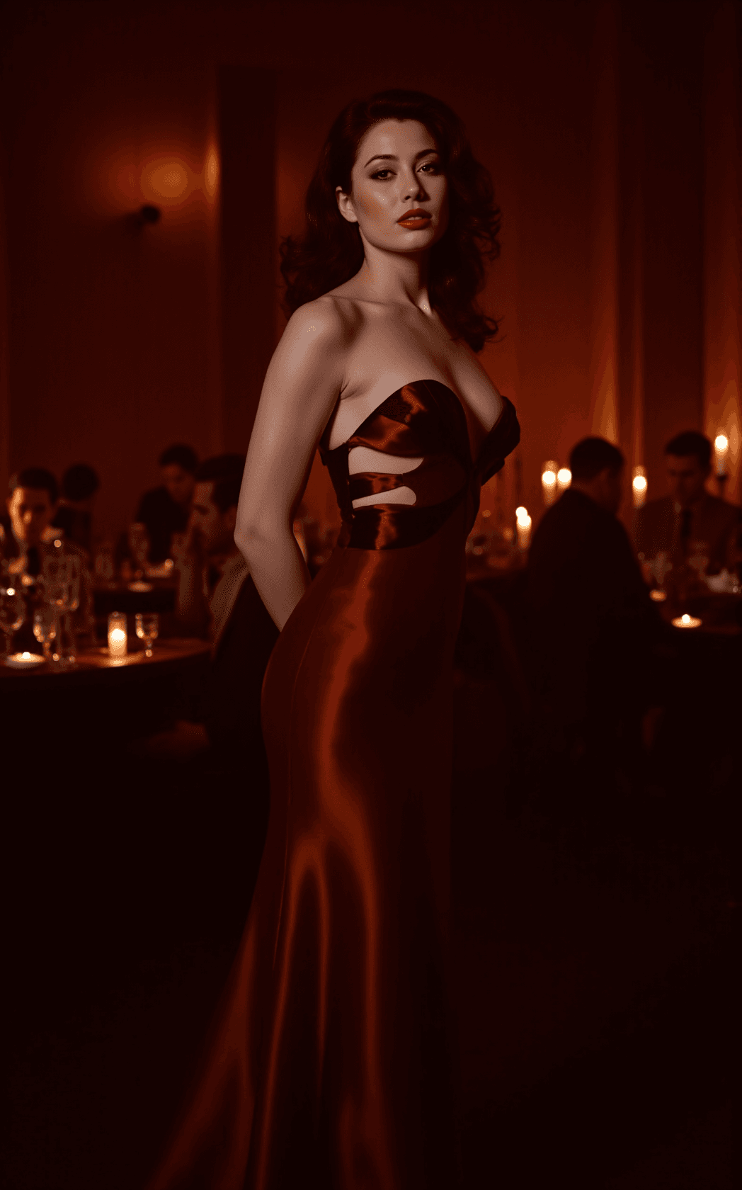 AI generated: Jessica Rabbit is the epitome of glamour and allure, standing confidently on a dimly lit stage in a ...