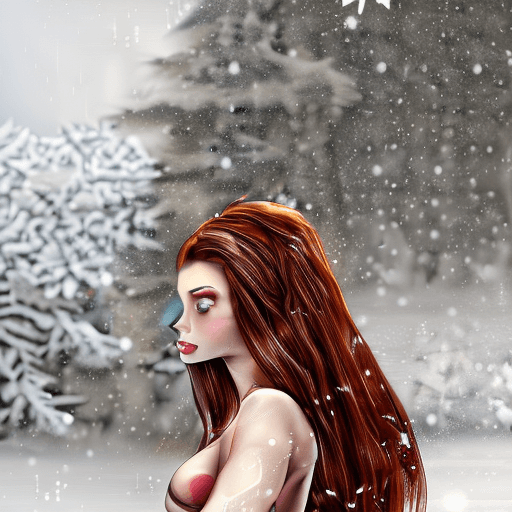 AI generated: sexy teenage girl, naked pusssy, red, white, (slutty:1.2) (skin tight bodysuit:1.4), fur trim, fur c...