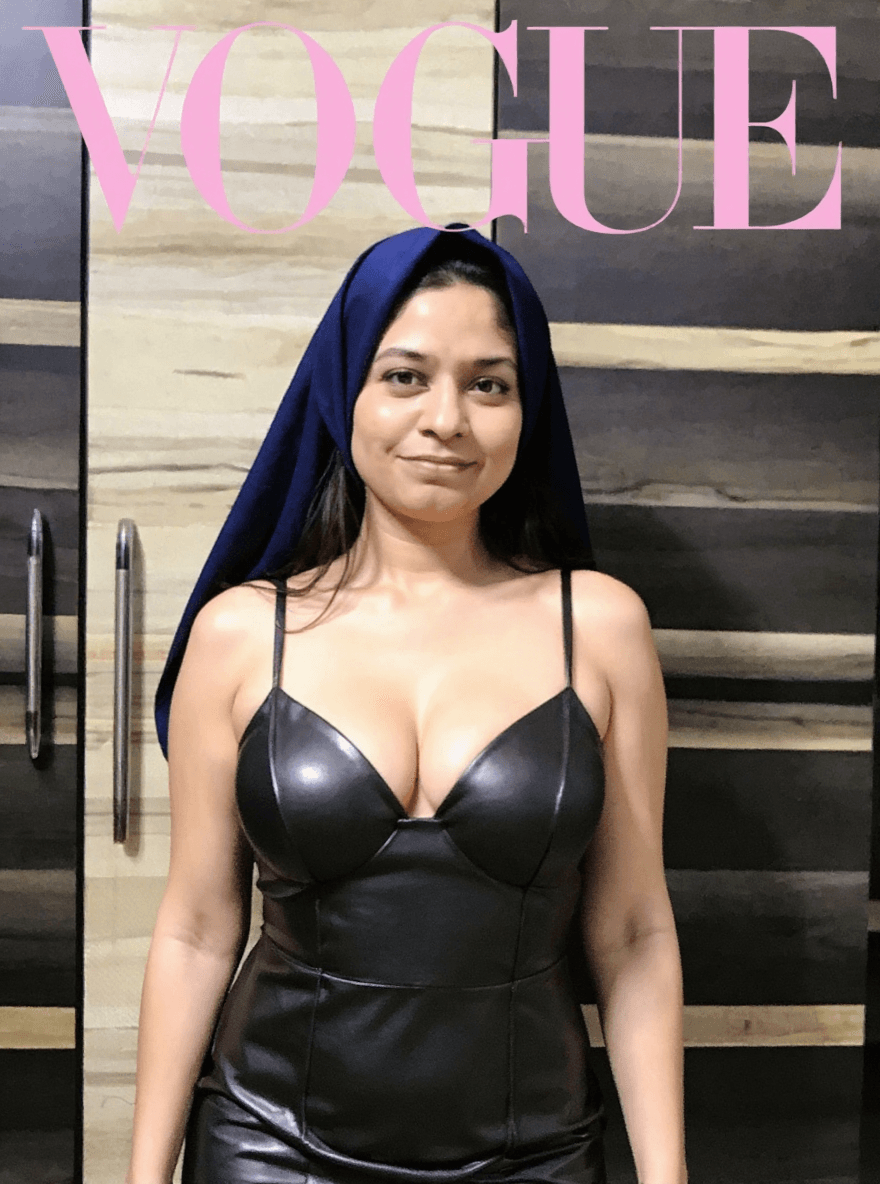 AI generated: hot and sexy cover  showing  big breast also  dress this image same face make