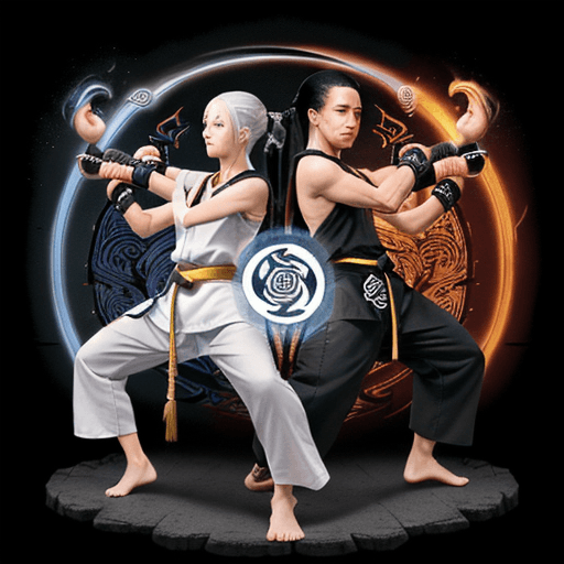 AI generated: Produce a captivating avatar that combines the Yin-Yang symbol with dynamic martial arts elements an...