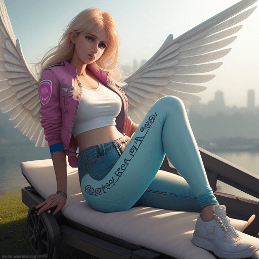 AI generated: very beautiful girl in bright leggings, white short top, charismatic personality, professional photo...