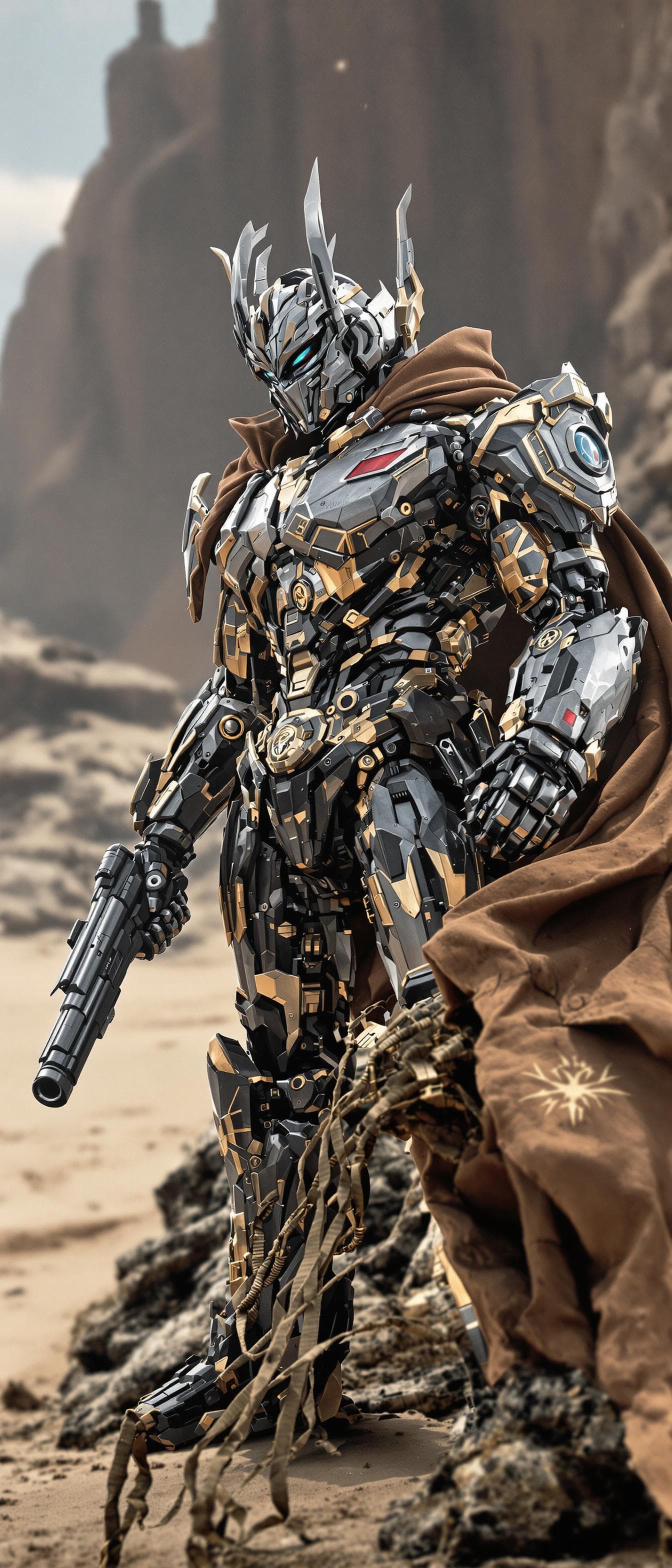 AI generated: A highly stylized photorealistic cinematic marvel and fantasy film wonder of Optimus Prime as a live...